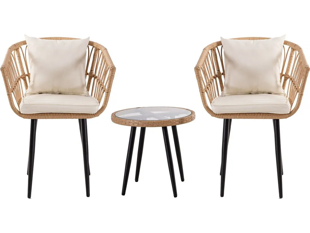 Conjunto de muebles de jardín de ratán "Vela" - 2 plazas - Marrón