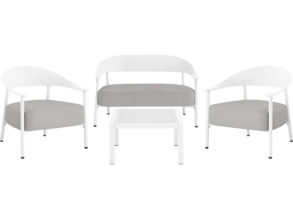 Conjunto de muebles de jardín "Céora" de metal y plástico - 4 plazas - Amarillo