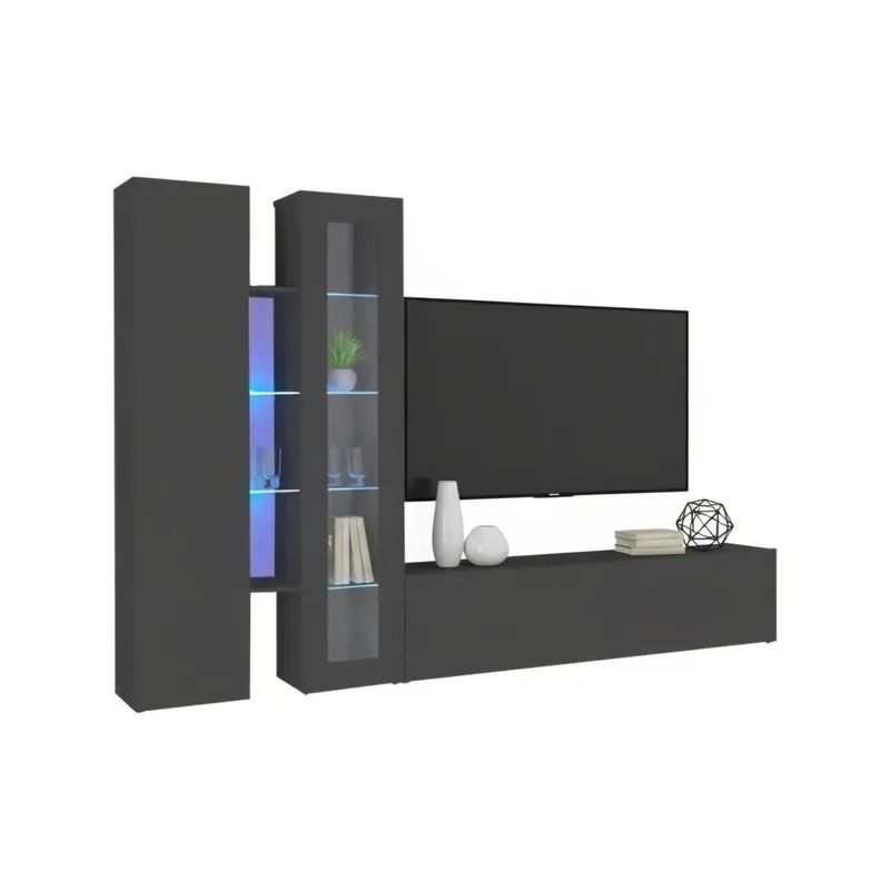Parede montada com efeito madeira - Muebles