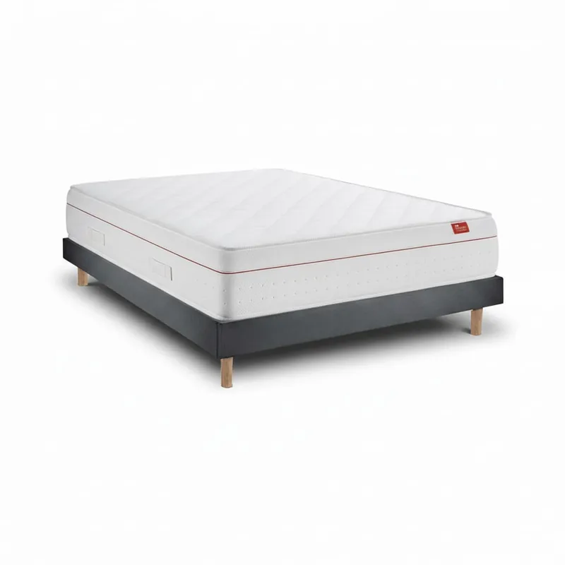 Conjunto Deluxe Ortopédico 190 x 140 cm - Kit de cama Milano en madera, tapizado en terciopelo, altura total 57 cm.