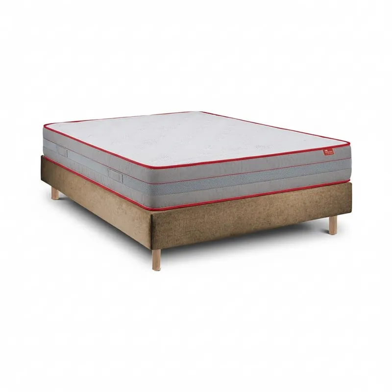 Conjunto Luxury con Sommier 20 cm Tribu Taupe, 200 x 105 cm — Altura total 62 cm. - Descanso