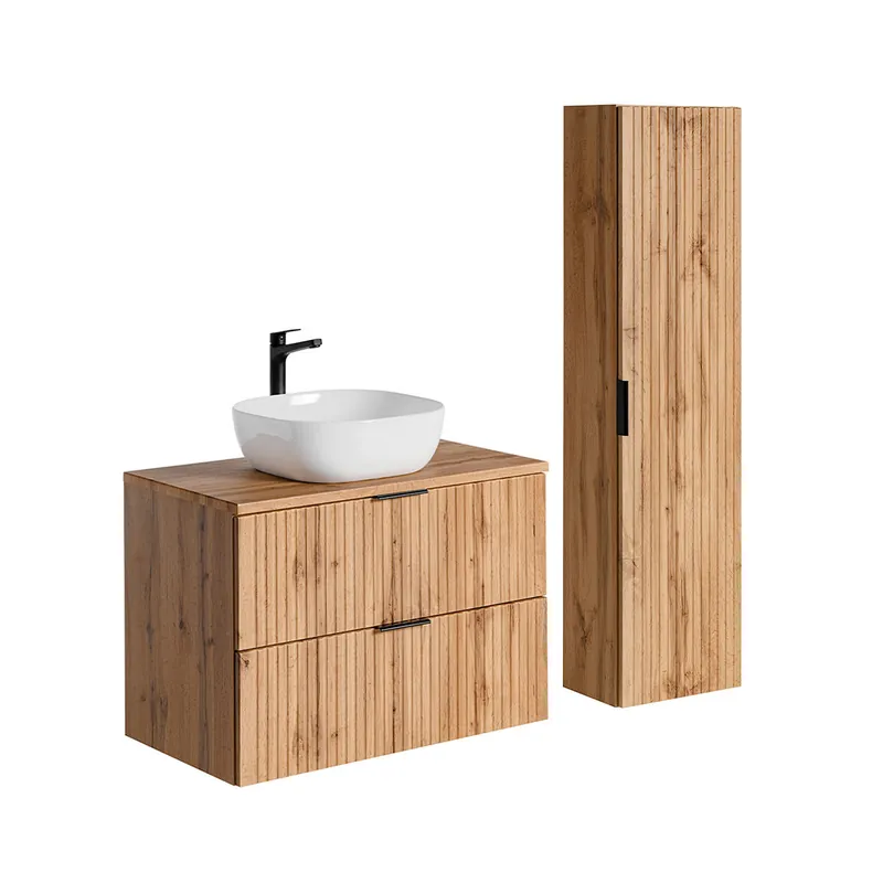 Conjunto mueble lavabo individual 80cm y columna Adriel Blanco - Baño