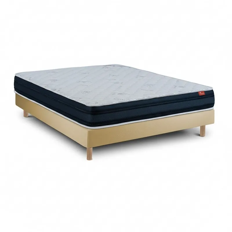 Conjunto Viscoflex Ortopédico y Sommier 15 cm, Beige, 200 x 80 cm, Altura total 52 cm. - Descanso