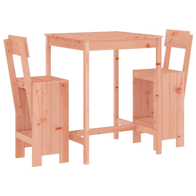 Mesa y sillas de jardin 3 piezas madera maciza Douglas - Jardín