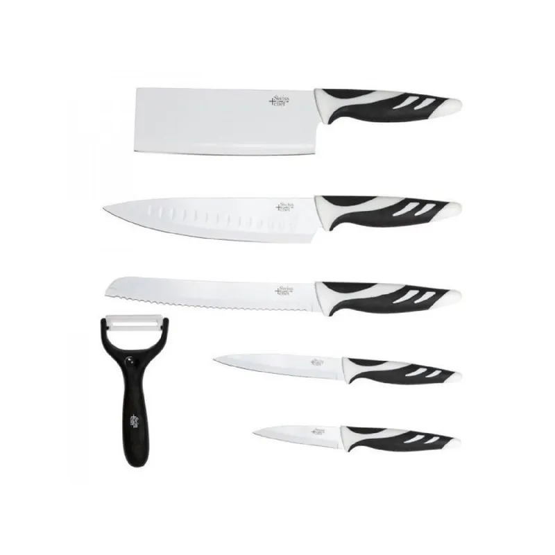 Utensilios de cocina Set 6 cuchillos swiss blanco