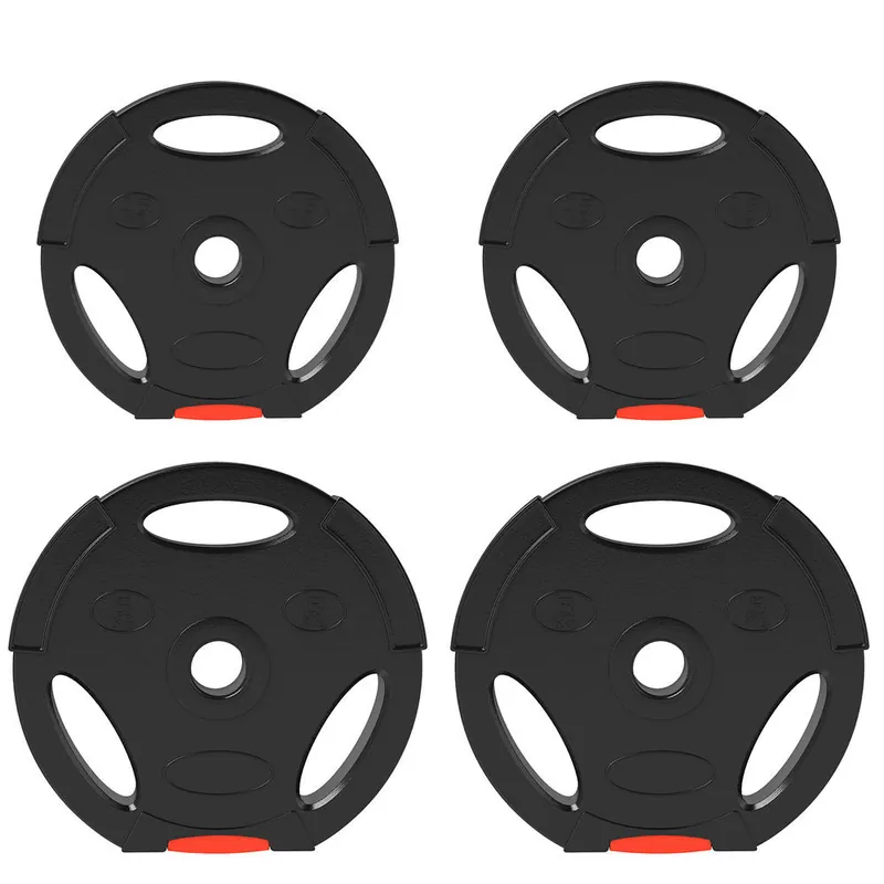SPORTNOW Juego de Discos Pesas de 4 Piezas Discos de Pesas Total 15 kg 2x5 kg 2x2,5 kg con Orificios de 25 mm para Mancuernas Barras Entrenamiento Casa Gimnasio - Deporte