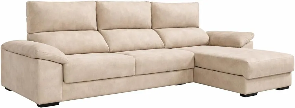 DUPI Sofá Chaiselongue Sleep Pro | Arcón Reversible Izquierda/Derecha | 265x96x148 cm | Beige - Sofás sillones puffs