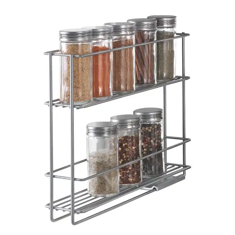 Especiero Deslizante IN&OUT de Metaltex. Acabado Polytherm® Color Plateado - Cocina