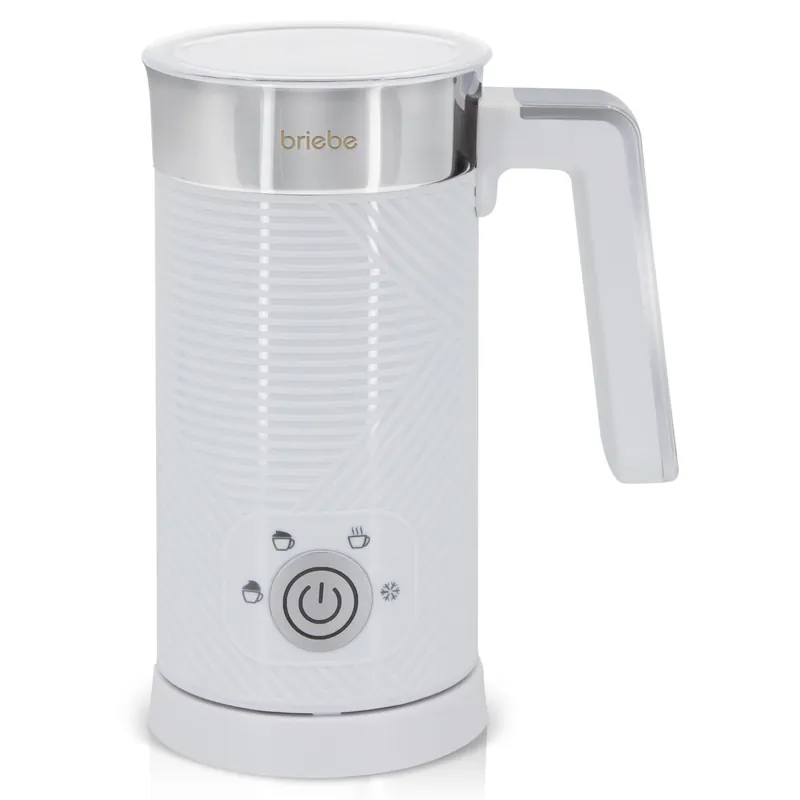 Briebe MF1172WHT Elegance Espumador Leche Eléctrico Calentador Espuma Fría/Caliente 130ml Leche Caliente 300ml, 500, Blanco - Electrodomésticos