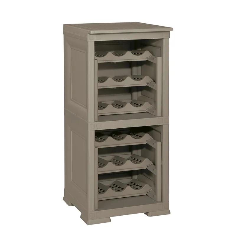 2 Estantería de almacenamiento modular con rejilla para 18 botellas wengué - Cocina