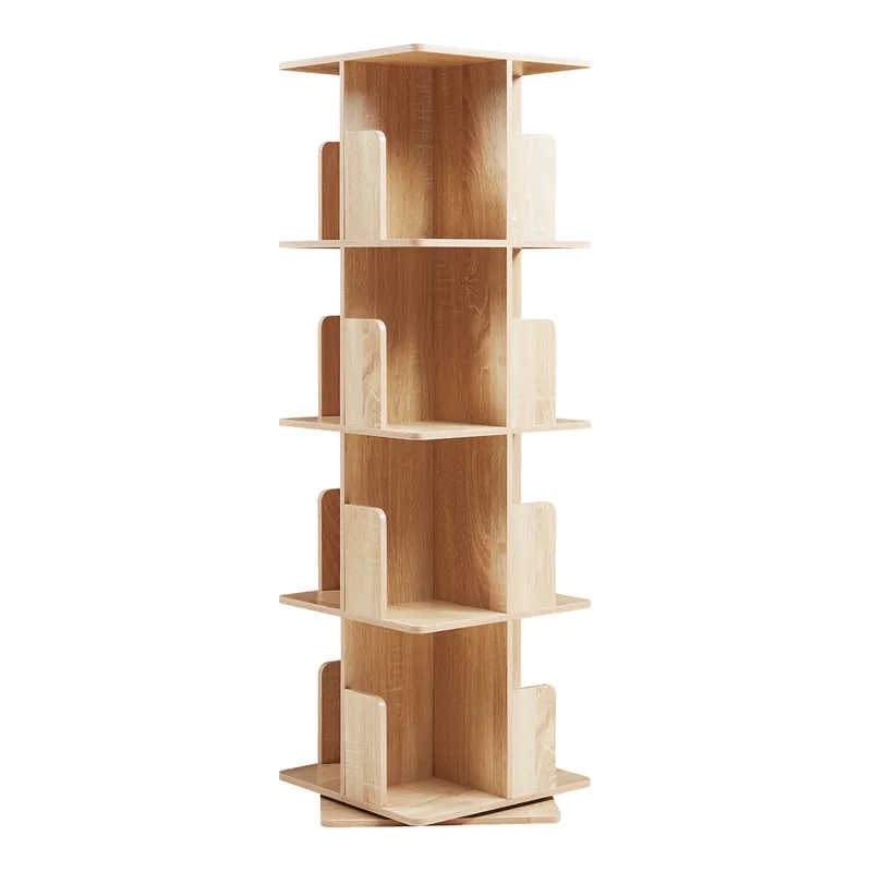 Estantería giratoria Talöpintaa de 4 niveles MDF 129x40x40cm Blanco [en.casa] - Bebé