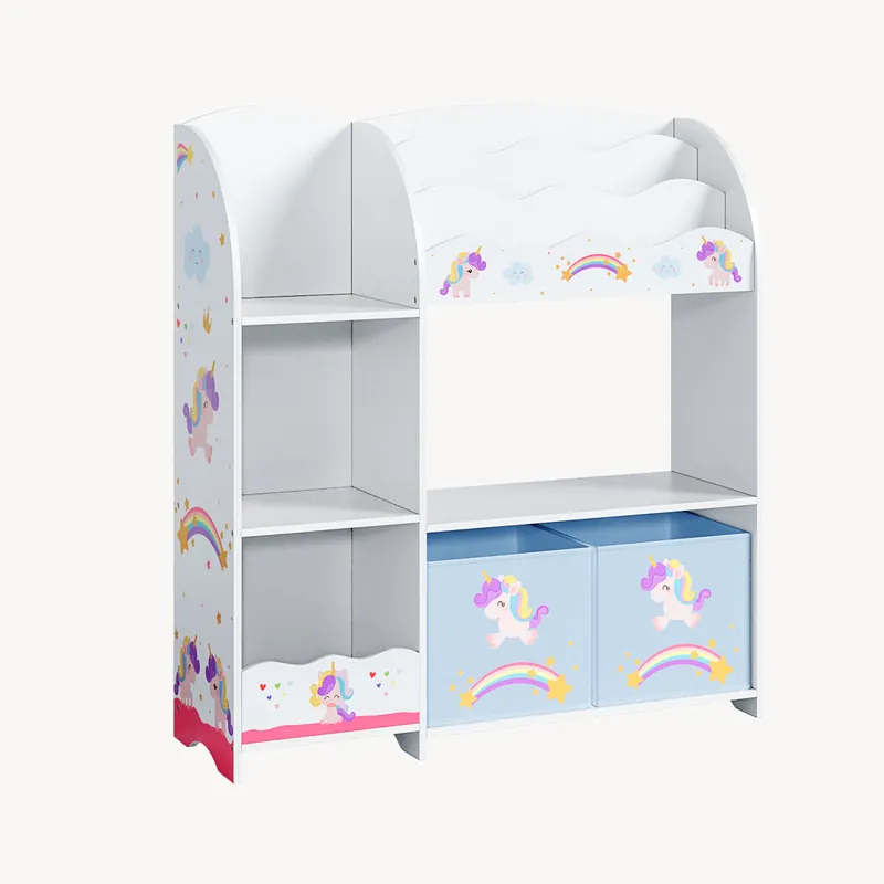 Estantería Infantil Lysekil 100x93x30 cm - Motivo de unicornio [en.casa]