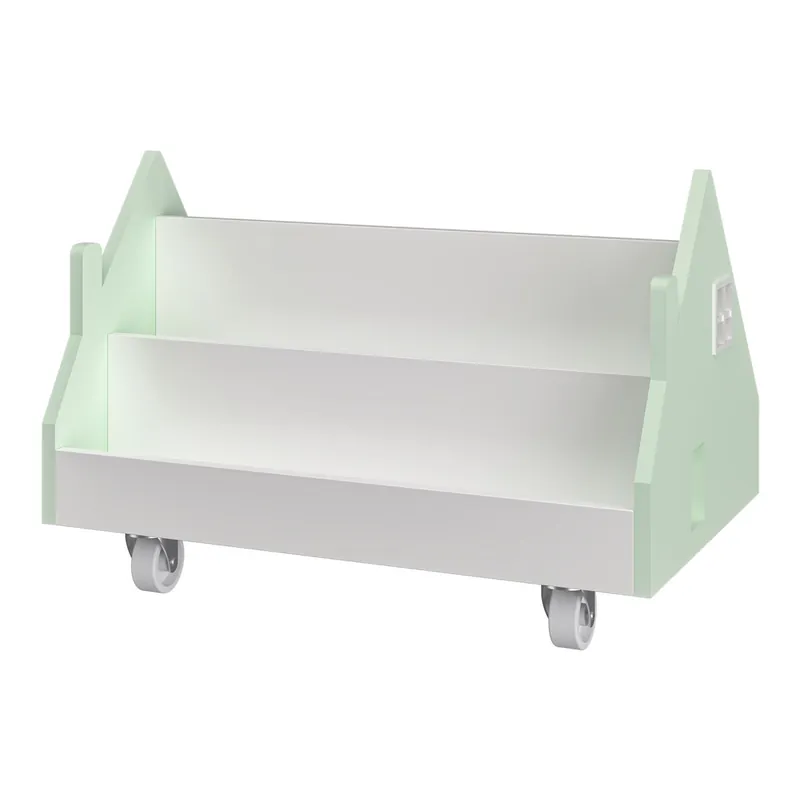 Estantería móvil para niños Vipsali Forma Casita 50x33x34cm - Verde / Blanco [en.casa]