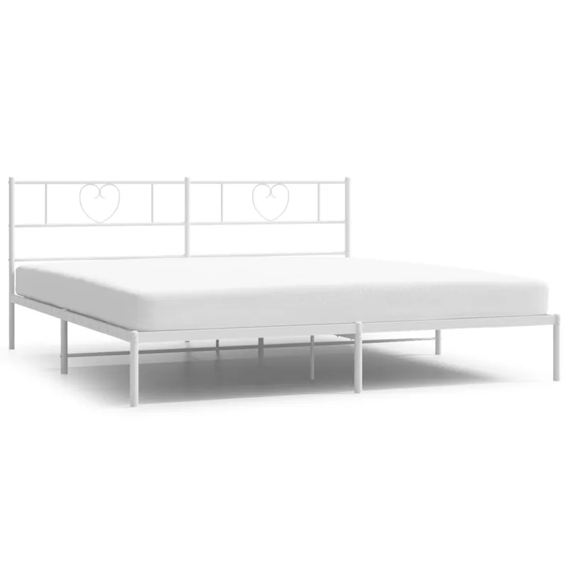Estructura de cama con cabecero metal negro 180x200 cm con cabecero - Descanso