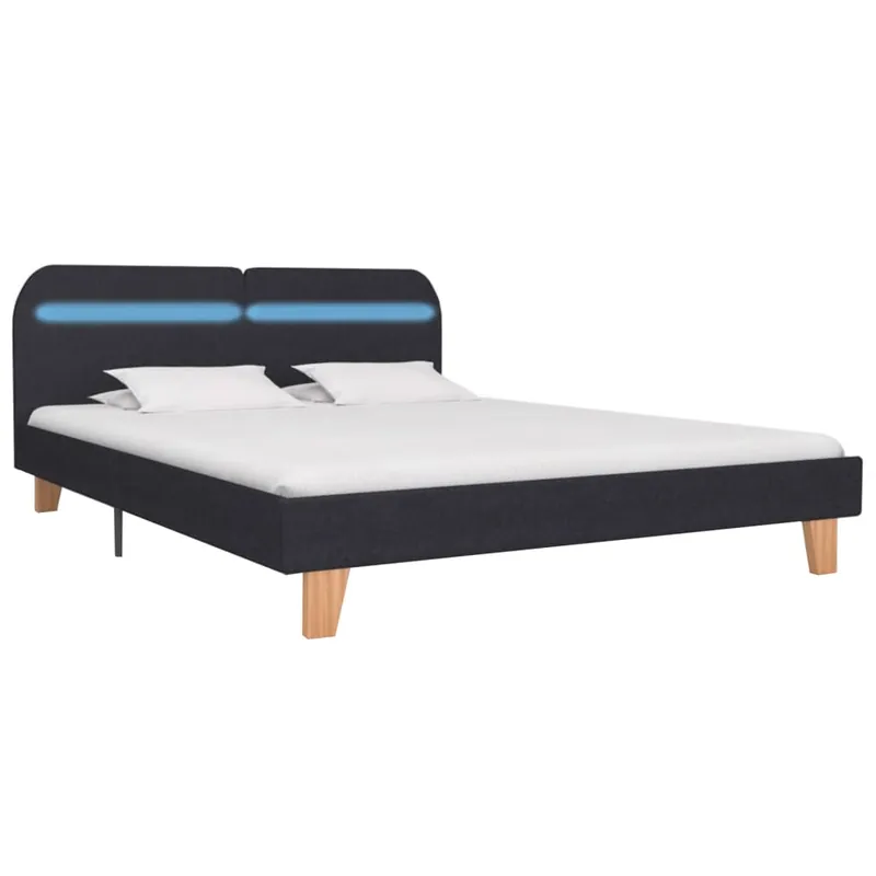 Estructura de cama con LED tela azul 180x200 cm - Descanso