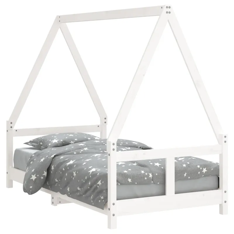 vidaXL Estructura de cama para niños madera de pino blanco 80x160 cm - Descanso