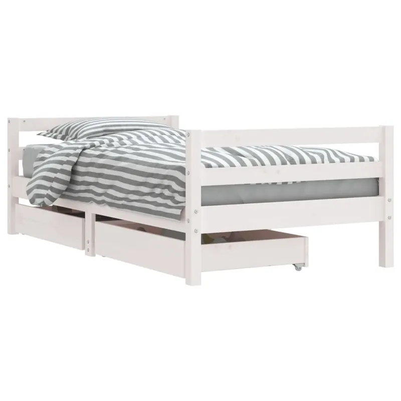 vidaXL Estructura cama infantil y cajones madera pino blanco 80x160 cm - Descanso
