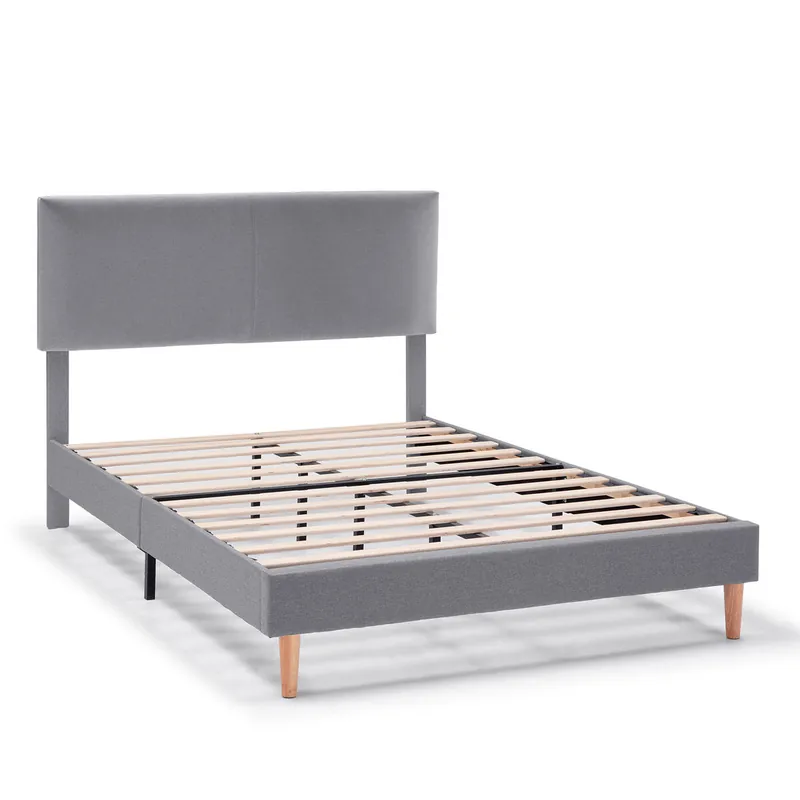 Estructura de cama tapizada Lauren de 30 cm, 90x190 cm, Beige - Descanso