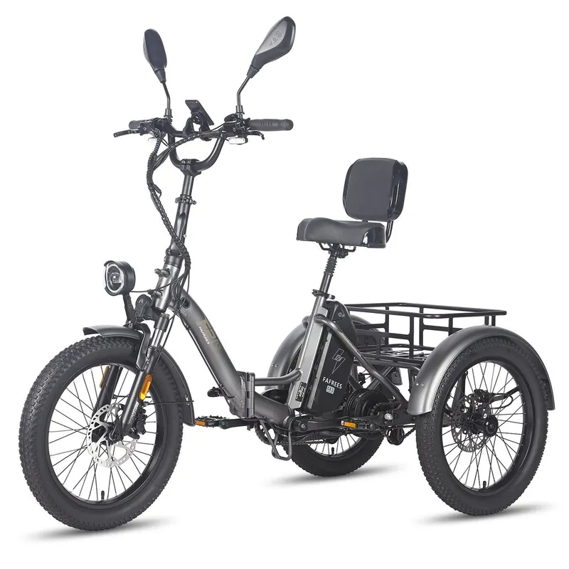 FAFREES F20 Mate Triciclo Eléctrico - Motor 500W Batería 48V23.45AH Frenos Hidráulicos Asiento Con Respaldo - Gris