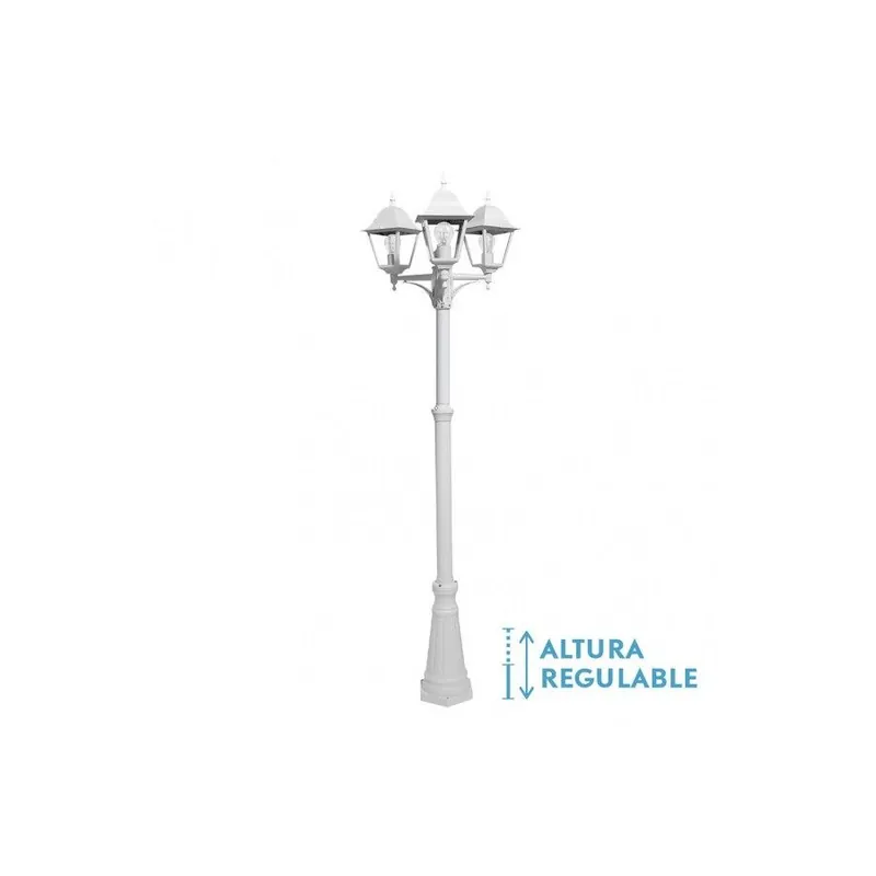 farola para jardin aluminio color blanco serie spica 62cm - Decoración
