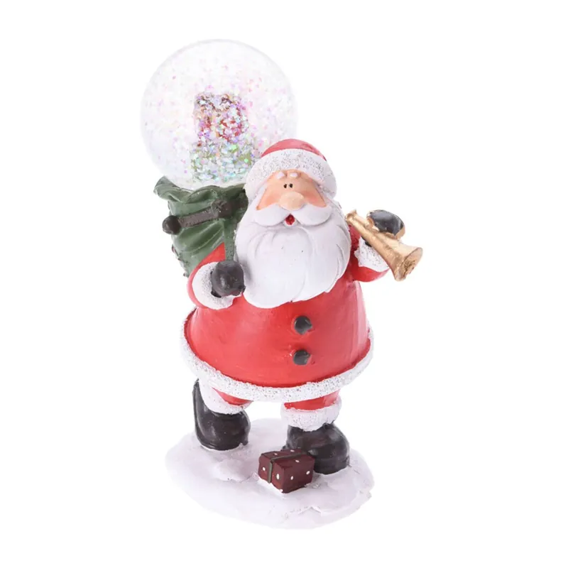 Figura de Papá Noel Decorativa con bola de nieve 13x9,5x5,5cm - 2 Diseños (Surtido)