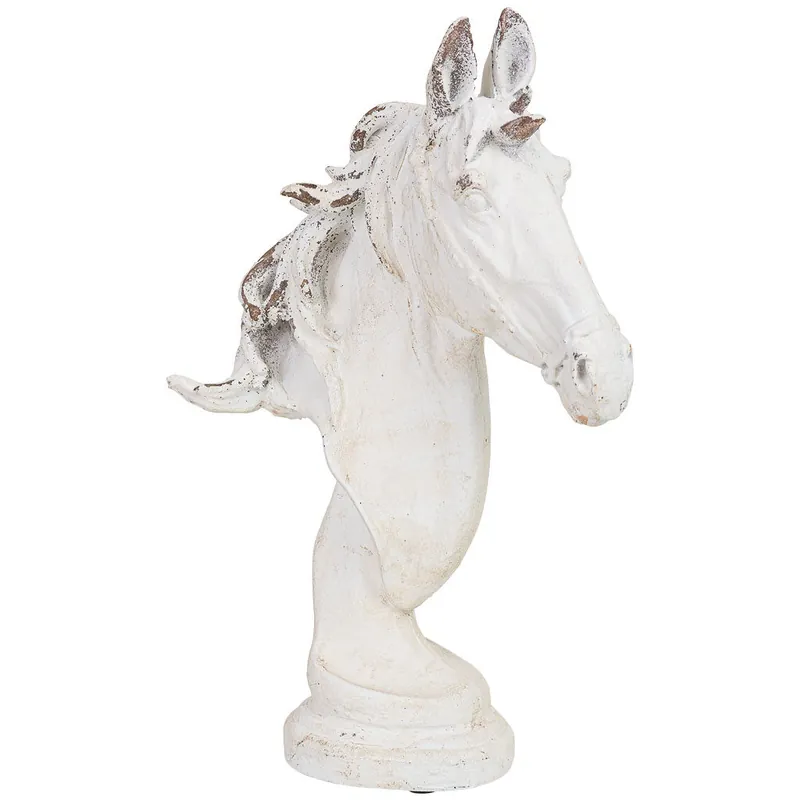Figura decoración caballo de magnesio blanca 25x10x38 cm