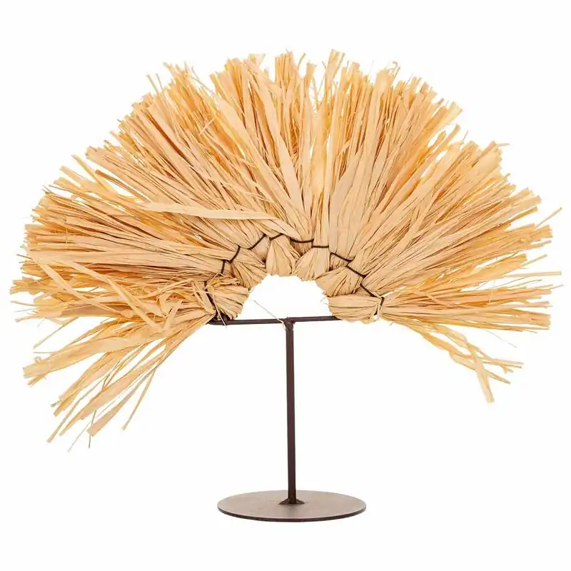 Figura decoración de fibra natural marrón 28x02x24.5h