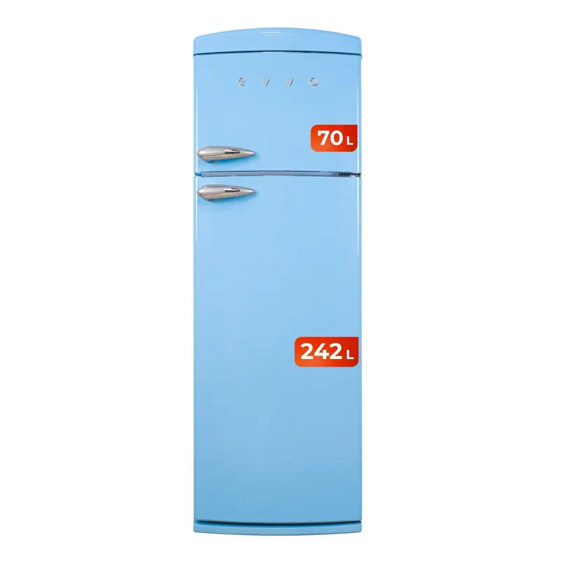 Frigorífico 2 puertas Evvo F50 Retro Azul, 242 l + 70 l, Azul, Total No Frost - Electrodomésticos