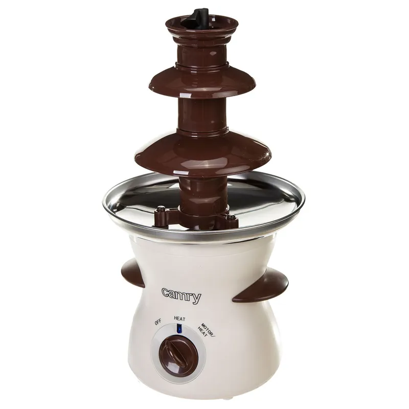 Camry CR 4457 Fuente Chocolate Eléctrica, Cascada 3 Niveles, Capacidad 0,5 Kg Chocolate, 60º C, 190 , Blanco - Electrodomésticos