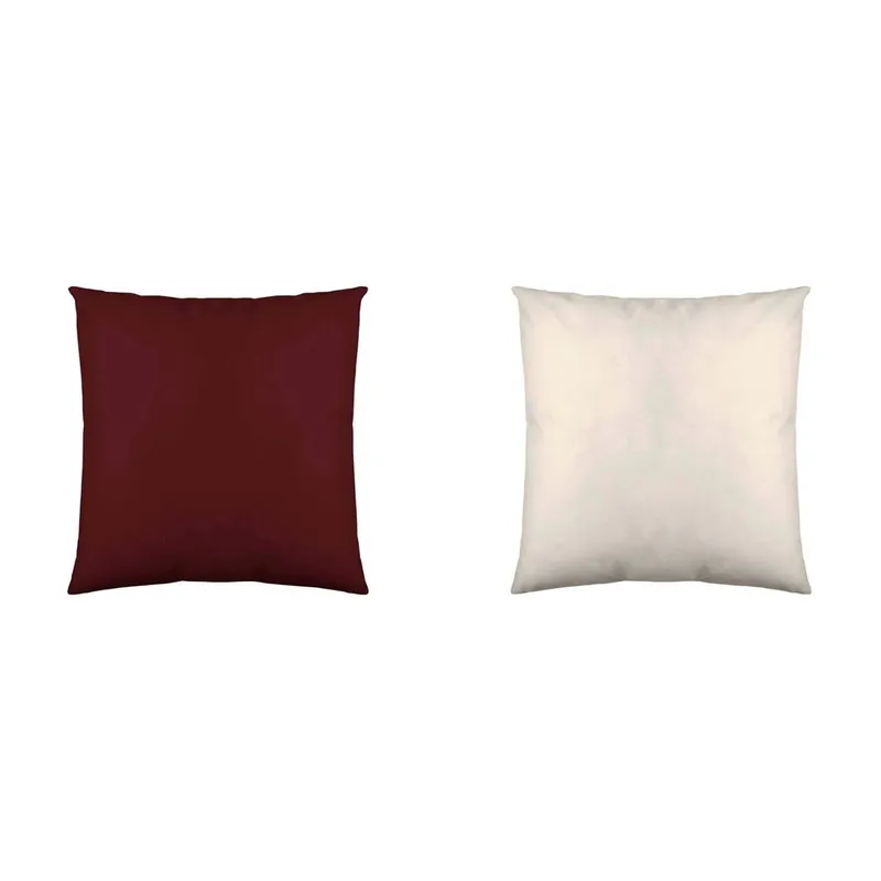 FUNDA DE COJIN BICOLOR BURDEOS 42/VAINILLA 60x60 cm - Textil