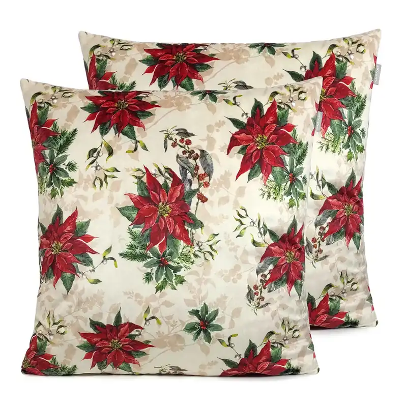 FUNDA DE COJIN DE TERCIOPELO DE NAVIDAD CHAMONIX 60x60 cm (2) - Decoración