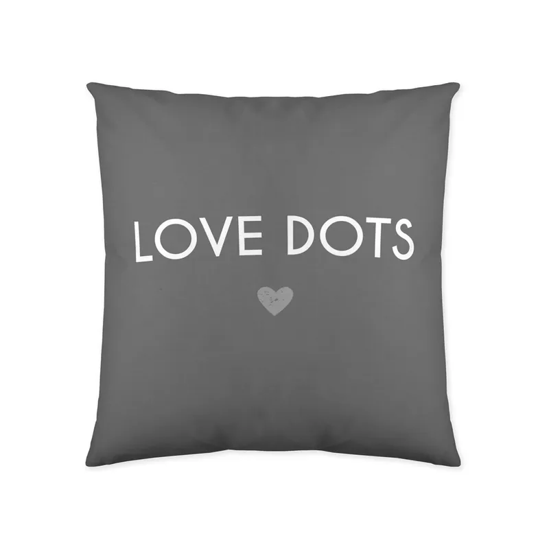 FUNDA DE COJIN VACIO LOVE DOTS 60x60 CM CON IMPRESIÓN POR AMBAS CARAS - Textil