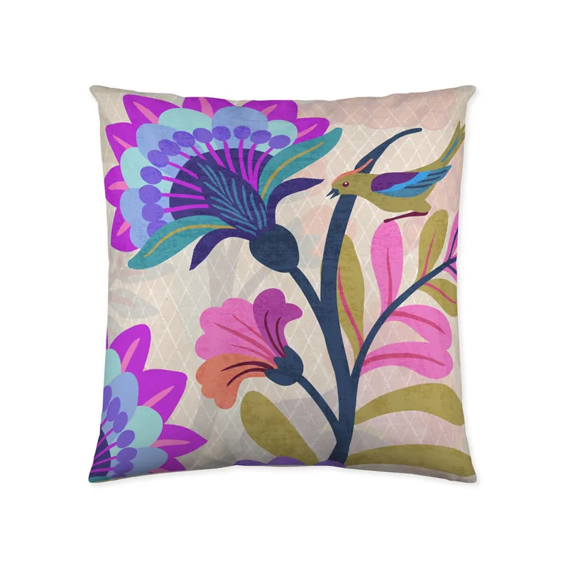 FUNDA DE COJIN VACIO MARENA BEIG 60x60 CM CON IMPRESIÓN POR AMBAS CARAS - Textil