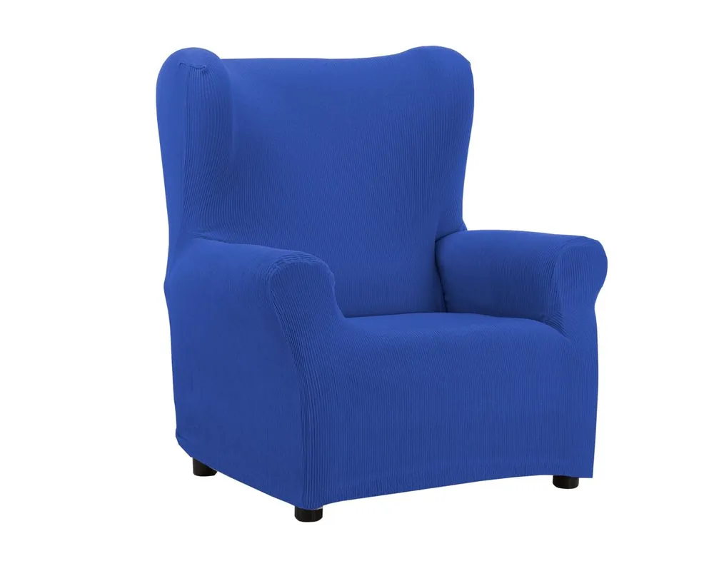 Funda de Sillón Orejero Elástica Java Azul Eléctrico Donegal Collections - Textil