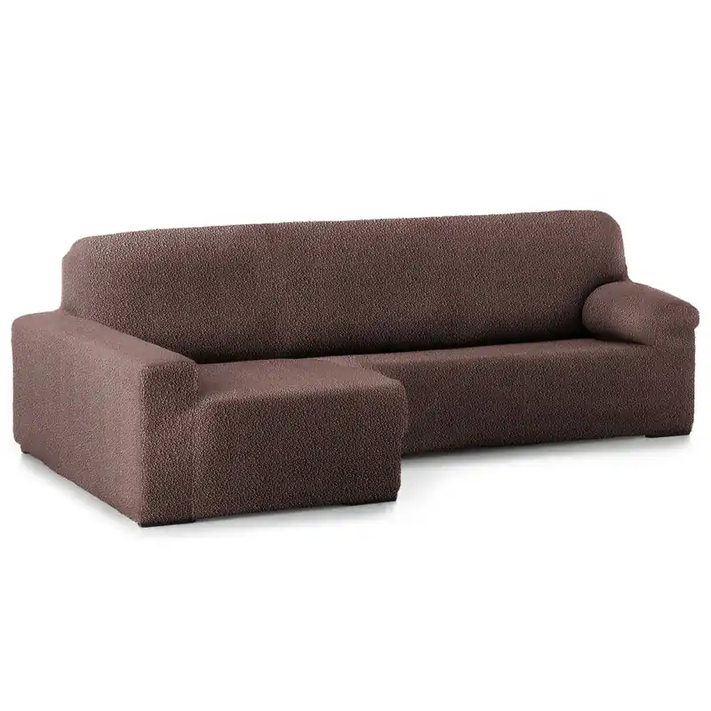 Funda Sofá Bielastica Adaptable Roc Chaise Longue Brazo Largo Izquierda (250-360 cm) Marron