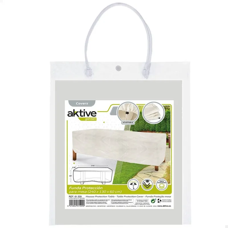 Funda impermeable de mesa jardín 240x130x60 cm Aktive Garden