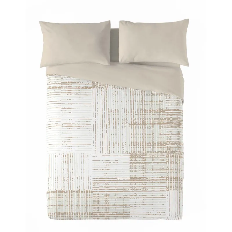 SANDAL - Funda Nórdica Estampada cama 90 - Algodón Extrasuave - Incluye 1 Funda de Almohada - TEXTURE SAND