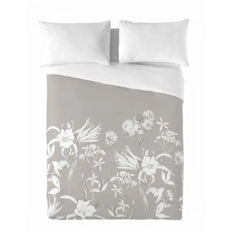 SANDAL - Funda Nórdica Estampada cama 90 - Algodón Extrasuave - Incluye 1 Funda de Almohada - ZURI DARK STONE