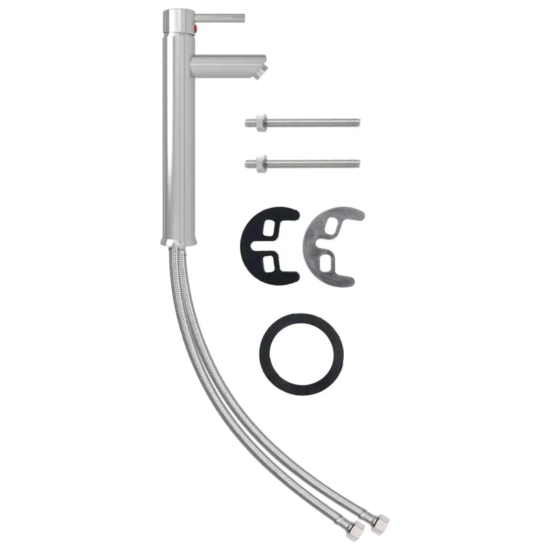 vidaXL Grifo mezclador de cuarto de baño gris 12x30 cm
