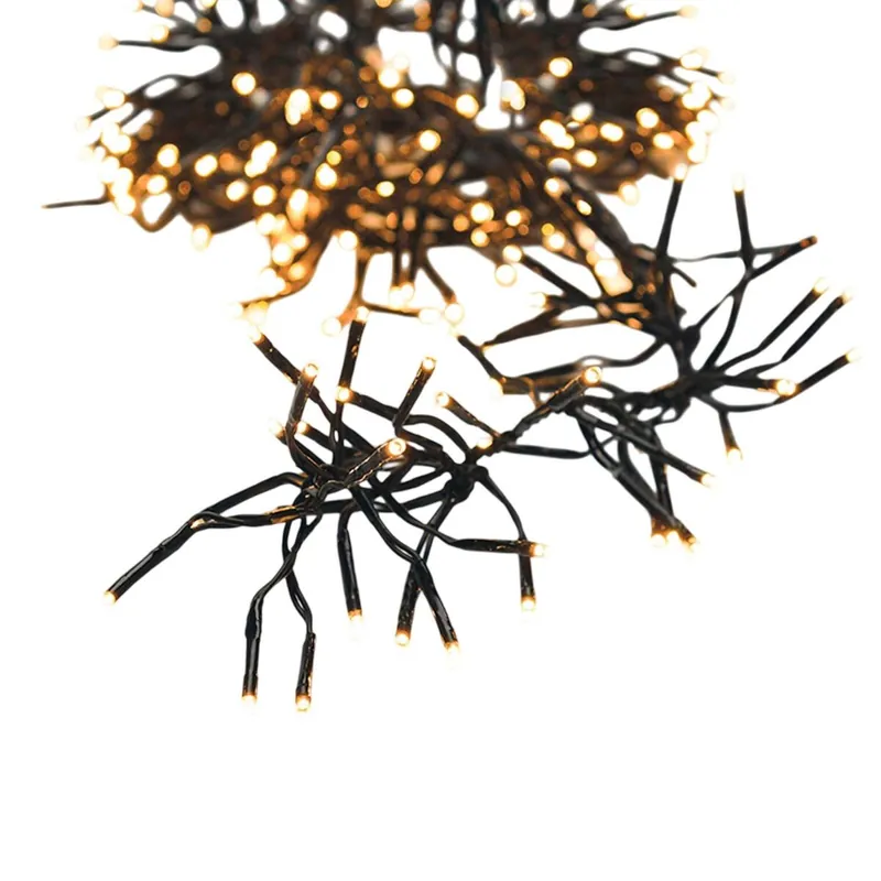 Well Home Guirnalda Clúster de 3000 Luces LED Blanco cálido con controlador 8 funciones - 21,8 metros