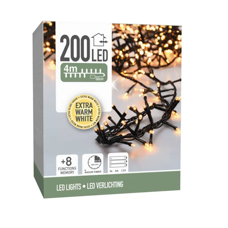 Well Home Guirnalda con 200 Luces LED Blancas cálidas con 8 funciones y Temporizador - Decoración