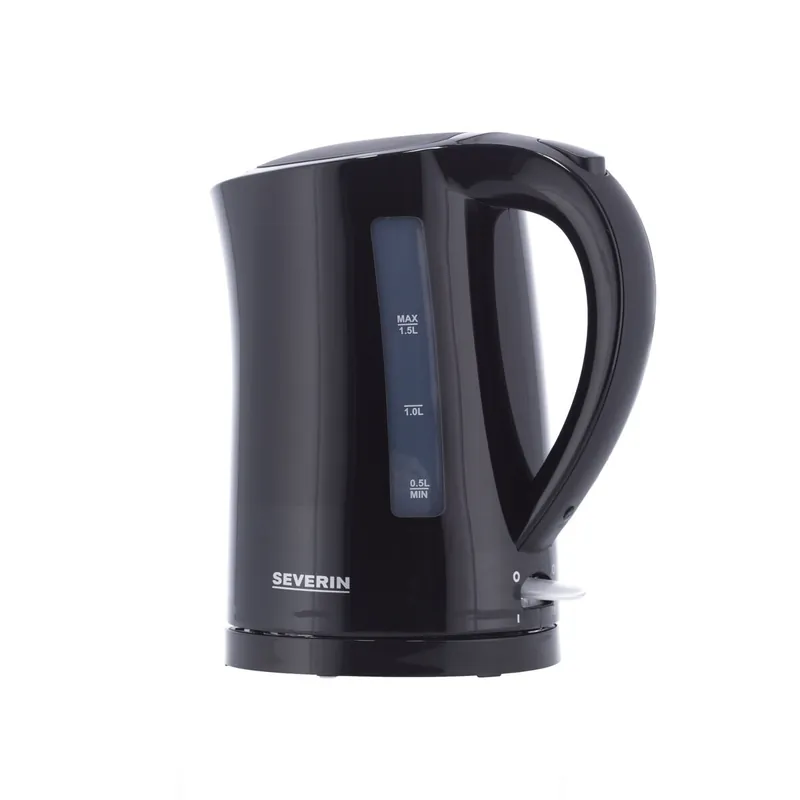 SEVERIN - Hervidor de Agua, 1,5 L, 2.200 W, Elemento calefactor oculto, Color Negro, WK 3498