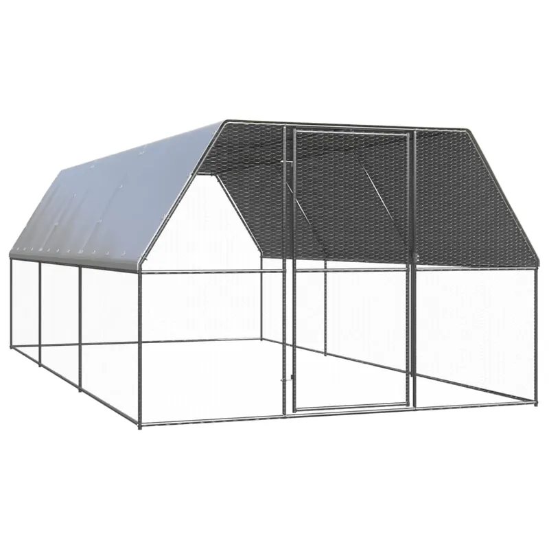 vidaXL Jaula gallinero de exterior de acero galvanizado 2x4x2 m - Jardín