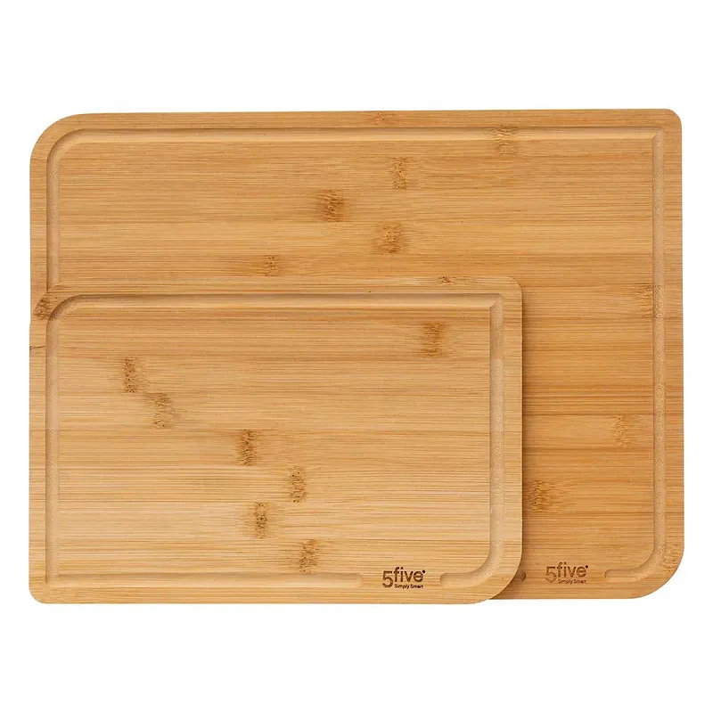 Juego De 2 Tablas De Cortar De Bambú Con Canaleta Para Recoger Jugos - Cocina