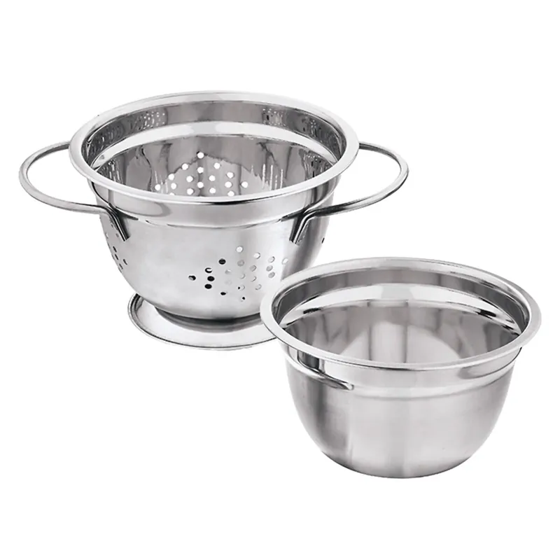 Juego de Colador y Bol Klack de Acero Inoxidable - Cocina