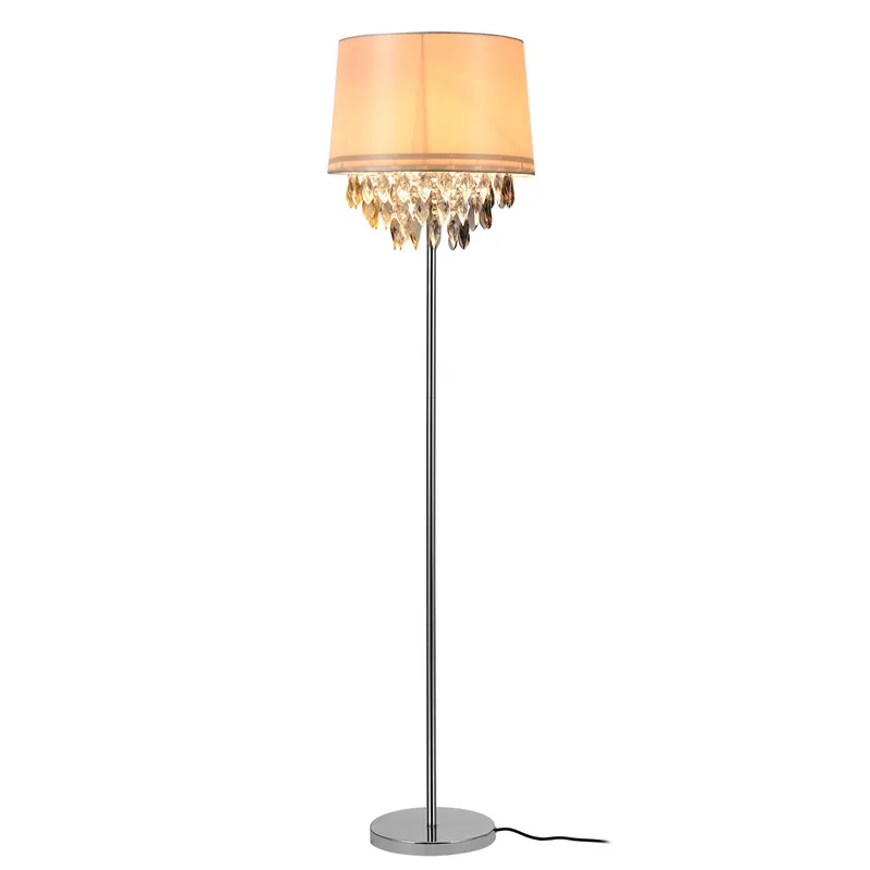 [lux.pro] Lámpara de pie - E27 / 60 W / 230 V - blanco-cromo 165cm - 40cm