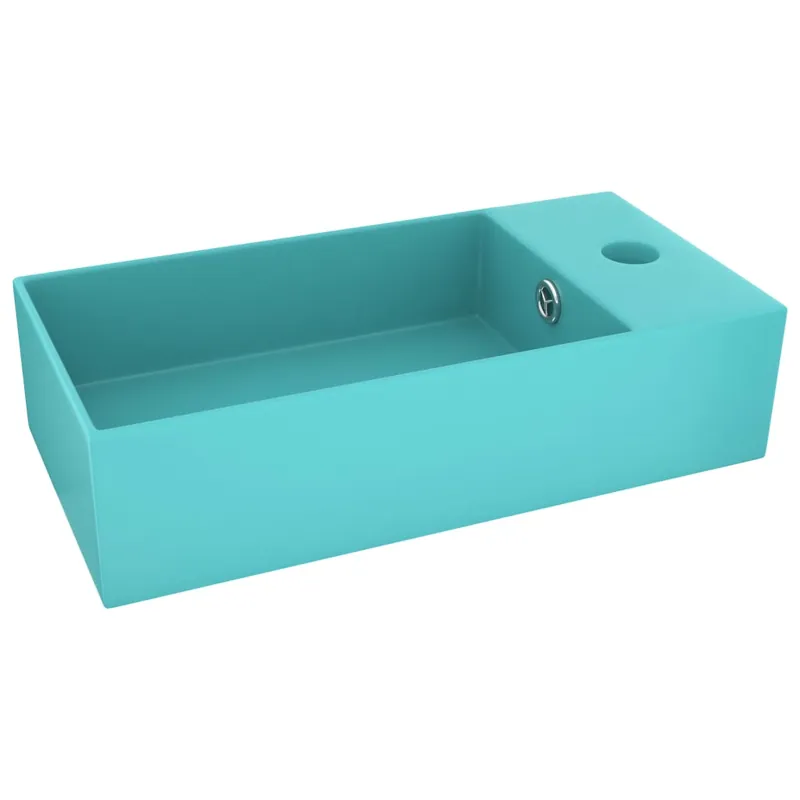 vidaXL Lavabo con rebosadero cerámica gris oscuro - Baño