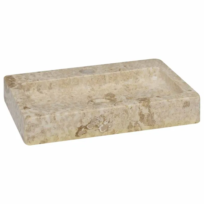 vidaXL Lavabo de pared mármol crema 38x24x6,5 cm - Baño