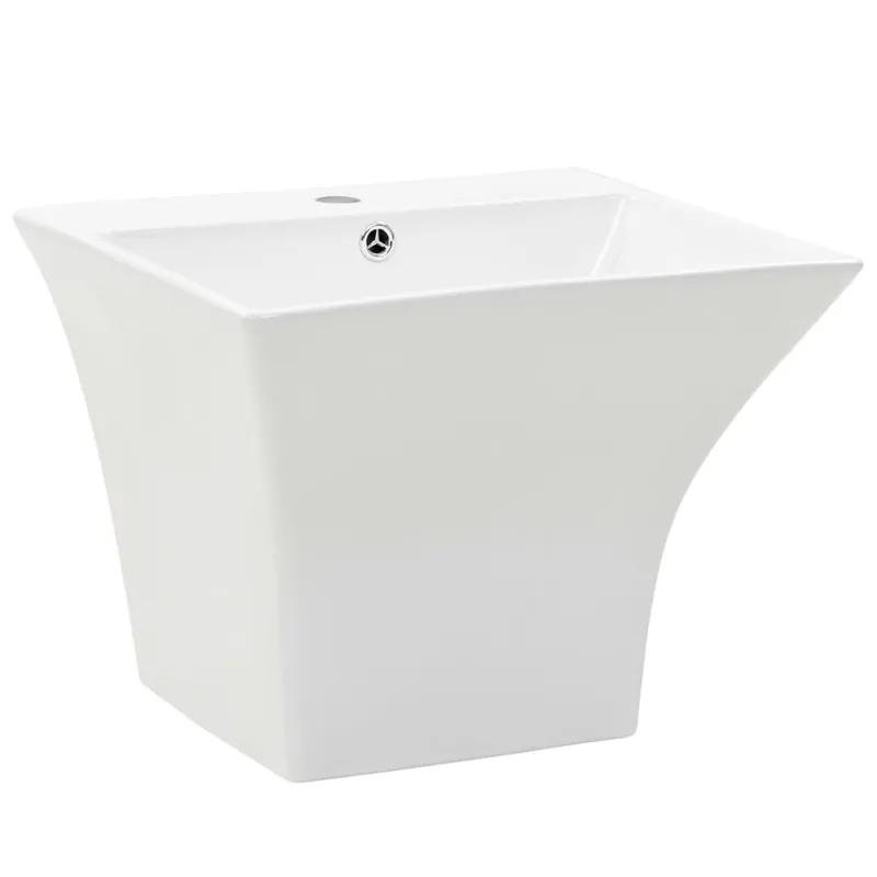 vidaXL Lavabo de pared de cerámica blanco 500x450x410 mm - Baño