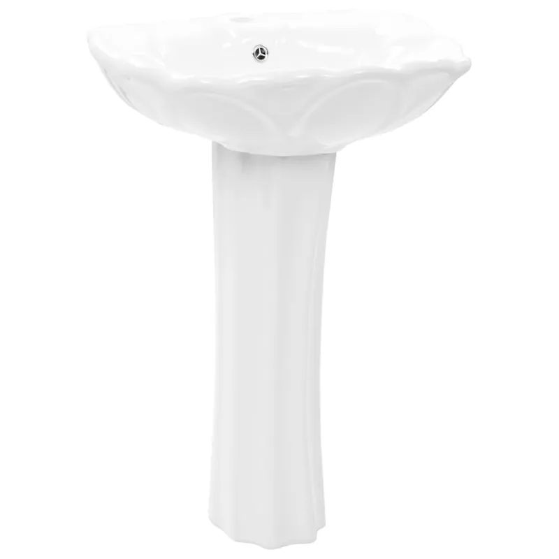 vidaXL Lavabo de pie de cerámica blanco 580x510x200 mm - Baño